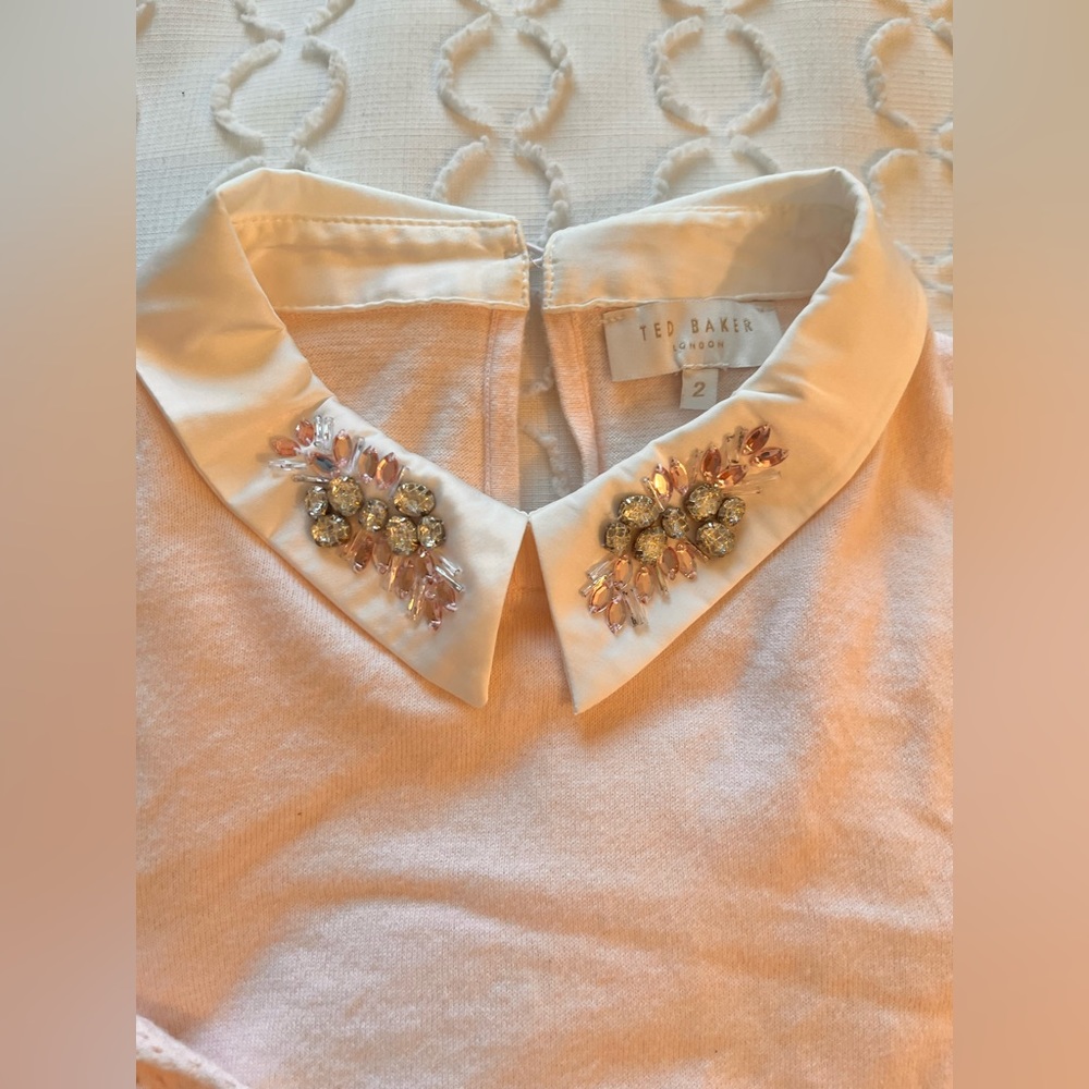 Ted Baker pink sweater with rhinestone detailing